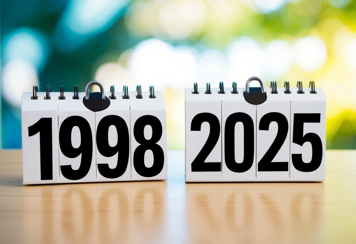 Quem nasceu em 1998 tem quantos anos em 2025?